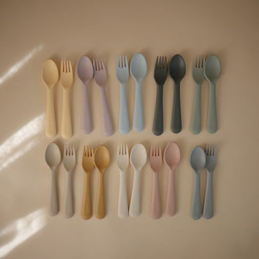Mushie Fork and Spoon Set, Daffodil